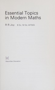 Cover of Essential Topics in Modern Maths by Richard Raymond Joy