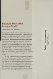 Cover of Financial innovation by Michael Haliassos