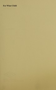 Cover of For What Child by L. Lawrence Riccio