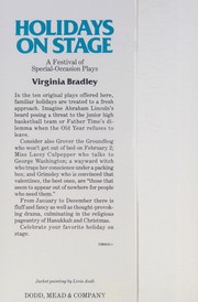 Cover of Holidays on stage by Virginia Bradley