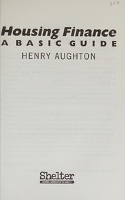 Cover of Housing finance by Henry Aughton