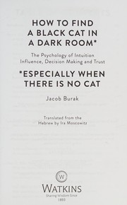 Cover of How to Find a Black Cat in a Dark Room by Jacob Burak