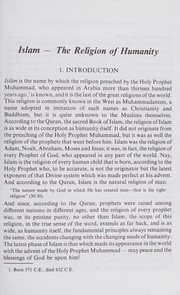 Cover of Islam - The Religion of Humanity by Maulana Muhammad Ali