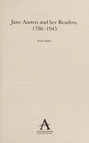 Front cover of Jane Austen and her readers, 1786-1945 by Katie Halsey