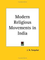 Front cover of Modern religious movements in India by John Nicol Farquhar