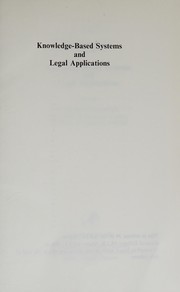 Front cover of Knowledge-based systems and legal applications by T. J. M. Bench-Capon