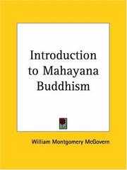 Cover of Introduction to Mahayana Buddhism by William Montgomery McGovern