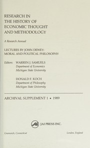 Front cover of Research in the History of Economic Thought and Methodology Archival Supplement 1: Lectures by John Dewey by Warren J. Samuel
