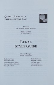 Front cover of Legal style guide by Stéphane Beaulac