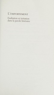 Cover of L'emportement by Pierre Ouellet