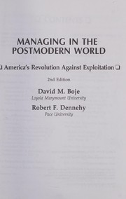 Front cover of Managing in the postmodern world by David M. Boje