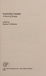 Cover of Margery Kempe by Sandra J. McEntire