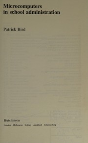 Cover of Microcomputers in school administration by Patrick Bird