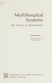 Cover of Multihospital systems by Diana Barrett