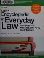 Cover of Nolo's Encyclopedia of everyday law by Shae Irving