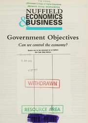 Front cover of Nuffield economics & businesss. Government objectives by Stephen Barnes