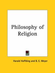 Front cover of Philosophy of Religion by Harald Høffding