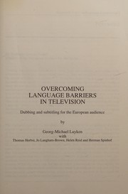 Front cover of Overcoming language barriers in television by Georg-Michael Luyken