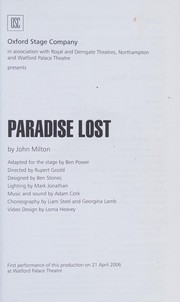 Cover of Paradise Lost by Ben Power