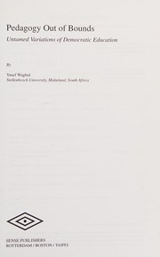 Front cover of Pedagogy Out of Bounds by Yusef Waghid