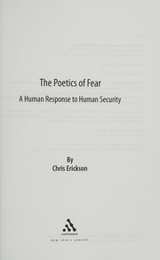 Front cover of The poetics of fear by Chris Erickson