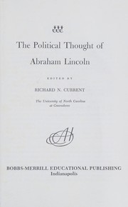 Cover of Political Thought of Abraham Lincoln by Richard N. Current