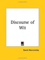 Front cover of A discourse of wit by David Abercromby