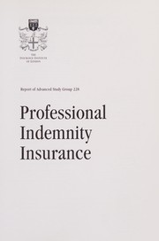 Front cover of Professional Indemnity Insurance (Advanced Study Group Report) by A.A. Gregory