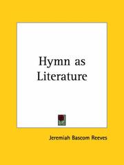 Front cover of The hymn as literature by Jeremiah Bascom Reeves