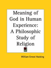 Front cover of The meaning of God in human experience by William Earnest Hocking