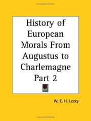 Cover of History of European Morals From Augustus to Charlemagne, Part 2 by William Edward Hartpole Lecky