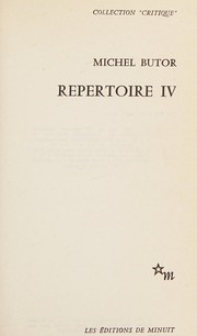 Front cover of Répertoire by Michel Butor