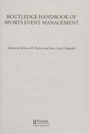 Front cover of Routledge Handbook of Sports Event Management by Milena M. Parent