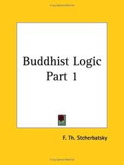 Cover of Buddhist Logic, Part 1 by F. th Stcherbatsky
