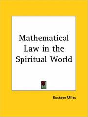 Front cover of Mathematical Law in the Spiritual World by Eustace Miles
