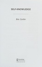 Cover of Self-Knowledge by Brie Gertler