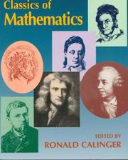 Front cover of Classics of mathematics by Ronald Calinger