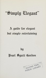 Cover of "Simply elegant" by Pearl Gordon