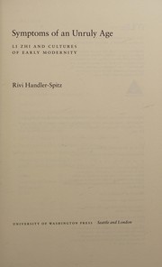 Front cover of Symptoms of an Unruly Age by Rivi Handler-Spitz