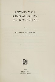 Front cover of A descriptive syntax of King Alfred's Pastoral care by William H. Brown