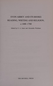 Cover of Syon Abbey and its books by E. A. Jones