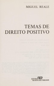 Front cover of Temas de direito positivo by Miguel Reale