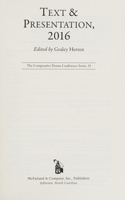 Cover of Text and Presentation 2016 by Graley Herren