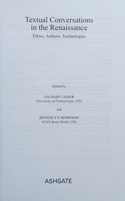 Front cover of Textual conversations in the Renaissance by Zachary Lesser