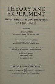 Front cover of Theory and experiment by International Conference on the History and Philosophy of Science (6th 1986 Ghent, Belgium and Brussels, Belgium)