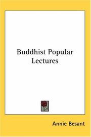 Cover of Buddhist Popular Lectures by Annie Wood Besant
