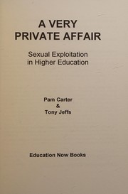 Cover of A very private affair by Pam Carter