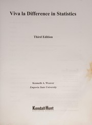Cover of VIVA LA DIFFERENCE IN STATISTICS by Kenneth A. Weaver