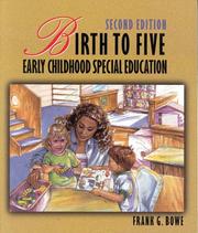 Cover of Birth to five by Frank Bowe