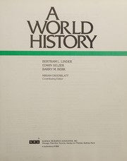 Cover of A world history by Bertram L. Linder